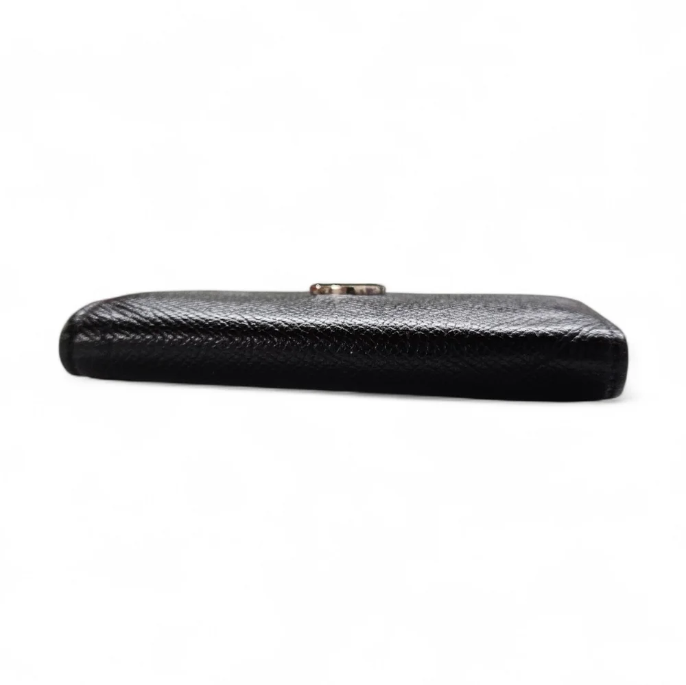 BVLGARI Leather Keyholder Wallet In Black Leather And Silver